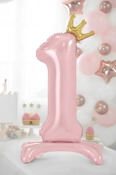Party Deco Foil Balloon | Number 1 Light Pink