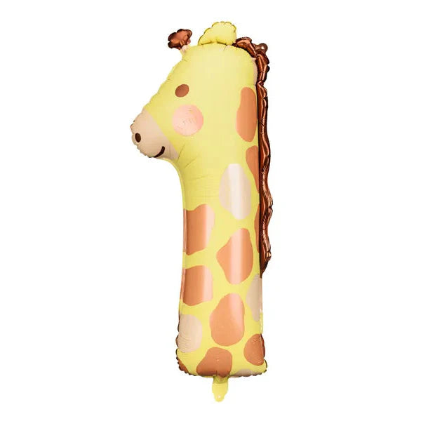Party Deco Foil Balloon | Number 1 Giraffe