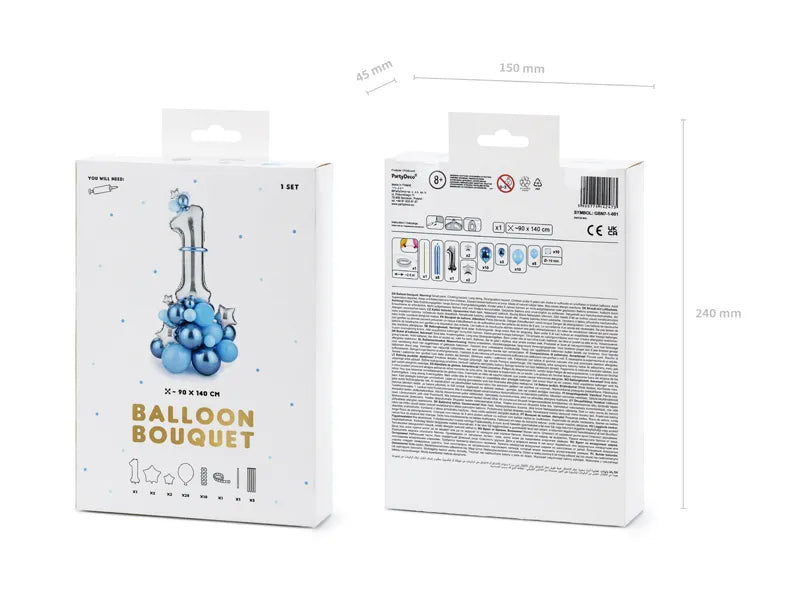 Party Deco Foil Balloon | Bouquet Number 1 Blue