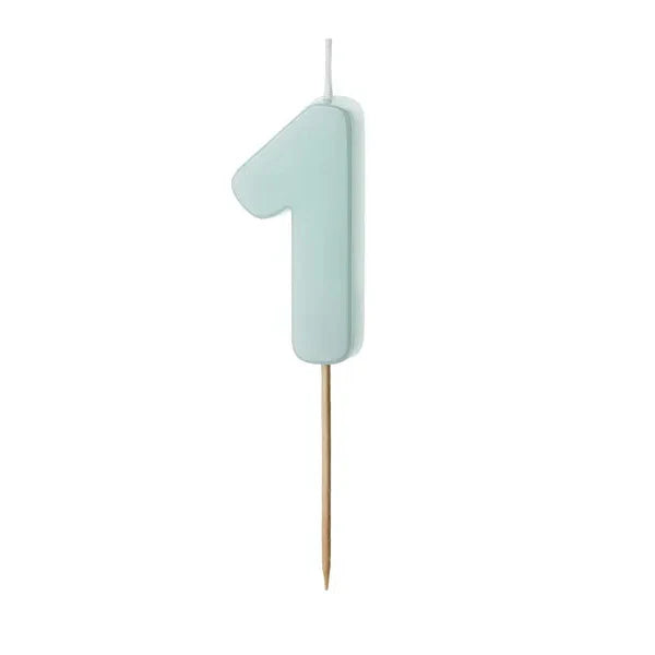 Party Deco Candle Number "1" | Light Blue