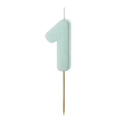 Party Deco Candle Number "1" | Light Blue