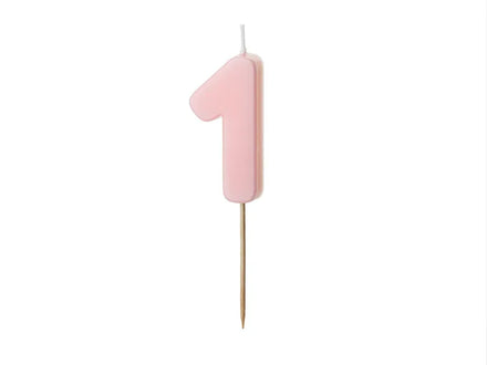 Party Deco Candle Number "1" | Light Pink