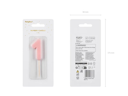 Party Deco Candle Number "1" | Light Pink
