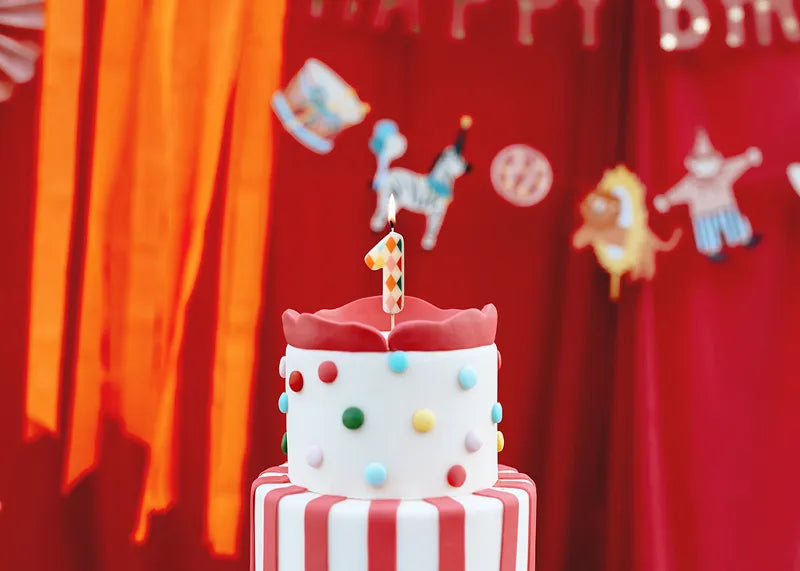 Party Deco Candle Number "1" | Rhombus Mix