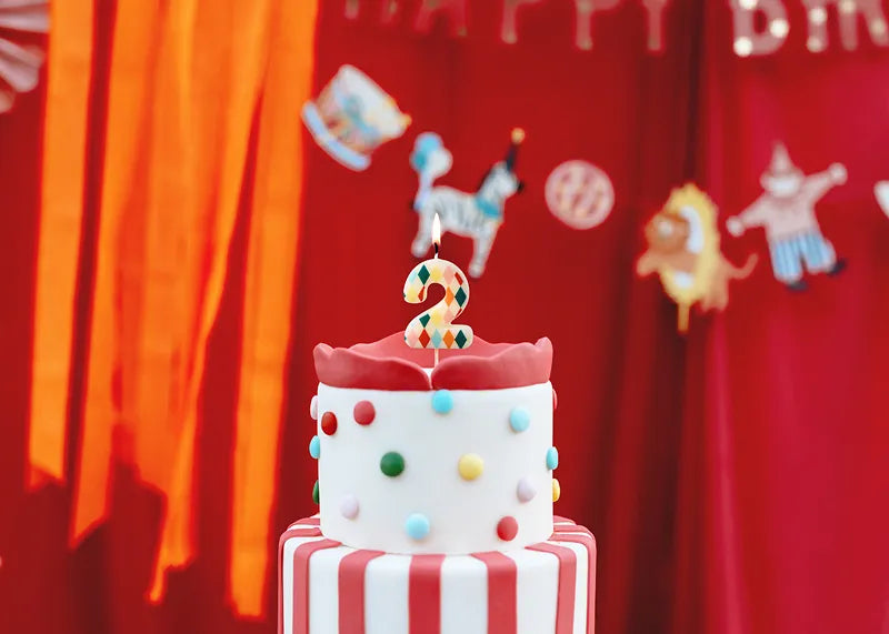 Party Deco Candle Number "2" | Rhombus Mix