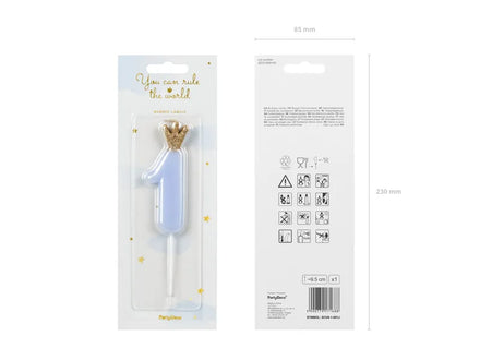 Party Deco Birthday Candle Number "1" | Light Blue