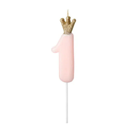 Party Deco Birthday Candle Number "1" | Light Pink
