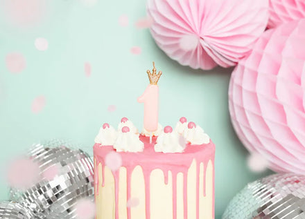Party Deco Birthday Candle Number "1" | Light Pink