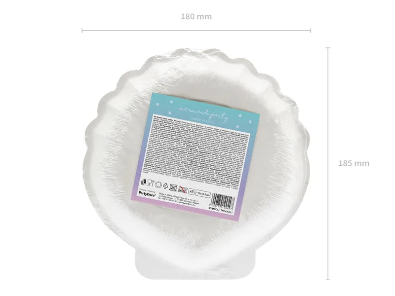 Party Deco Paper Plates 6PCS | Seashell 18.5cm