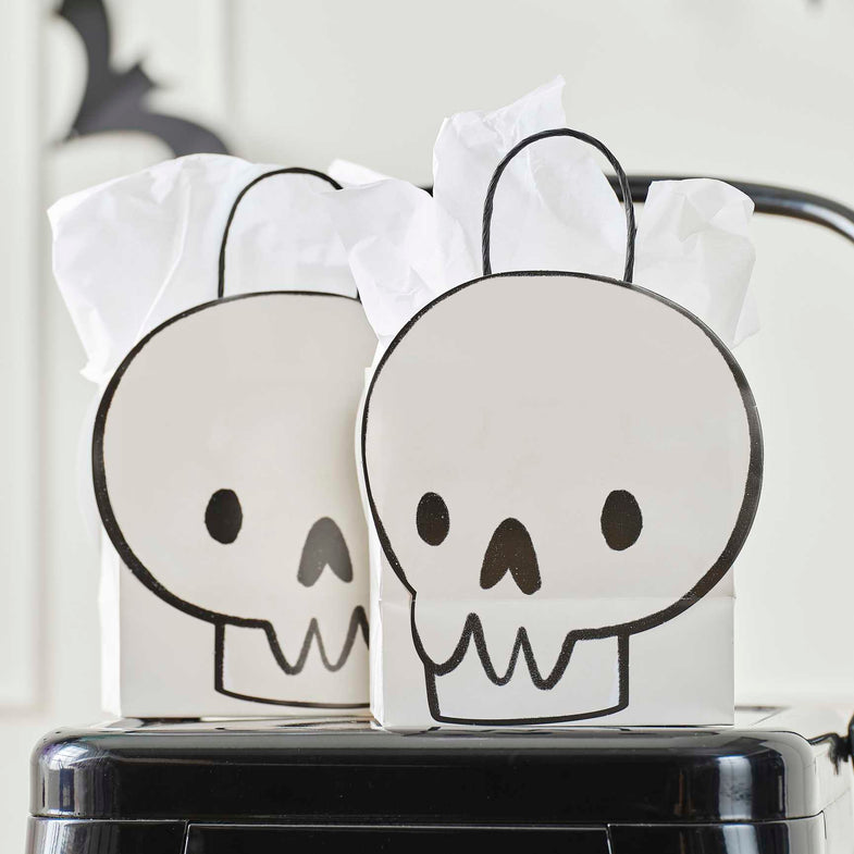 Ginger ray set 5 paper party bags | Halloween Skull