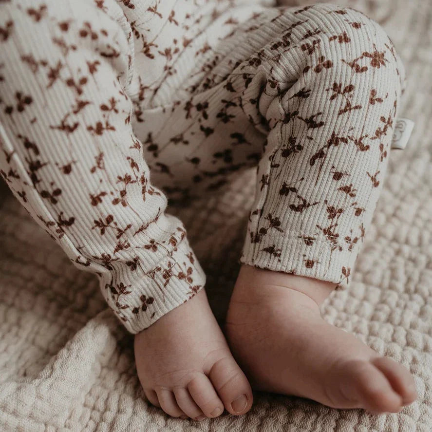 Yumi Baby Pants | Brown Leafs