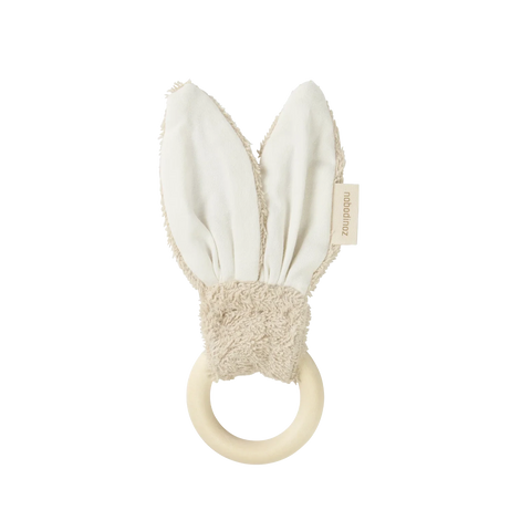 Nobodinoz Bunny Teether Ring 7cm | Almond