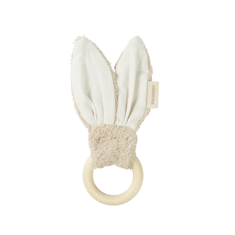 Nobodinoz Bunny Teether Ring 7cm | Almond
