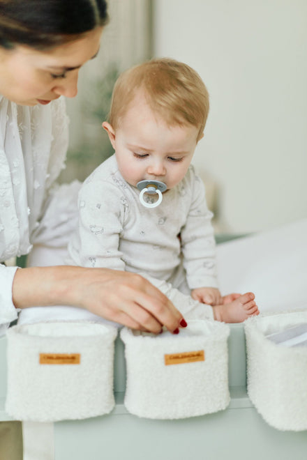 Childhome Set of 3 Hanging Baskets | Teddy Ecru