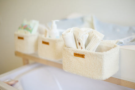 Childhome Set of 3 Hanging Baskets | Teddy Ecru