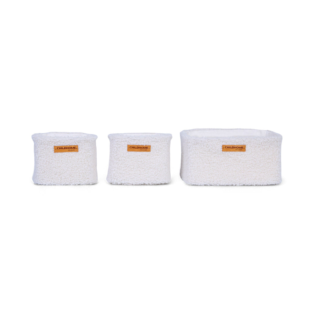 Childhome Set of 3 Hanging Baskets | Teddy Ecru