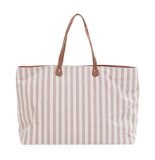 Childhome Weekendtas XL Family Bag | Stripes Nude / Terracotta