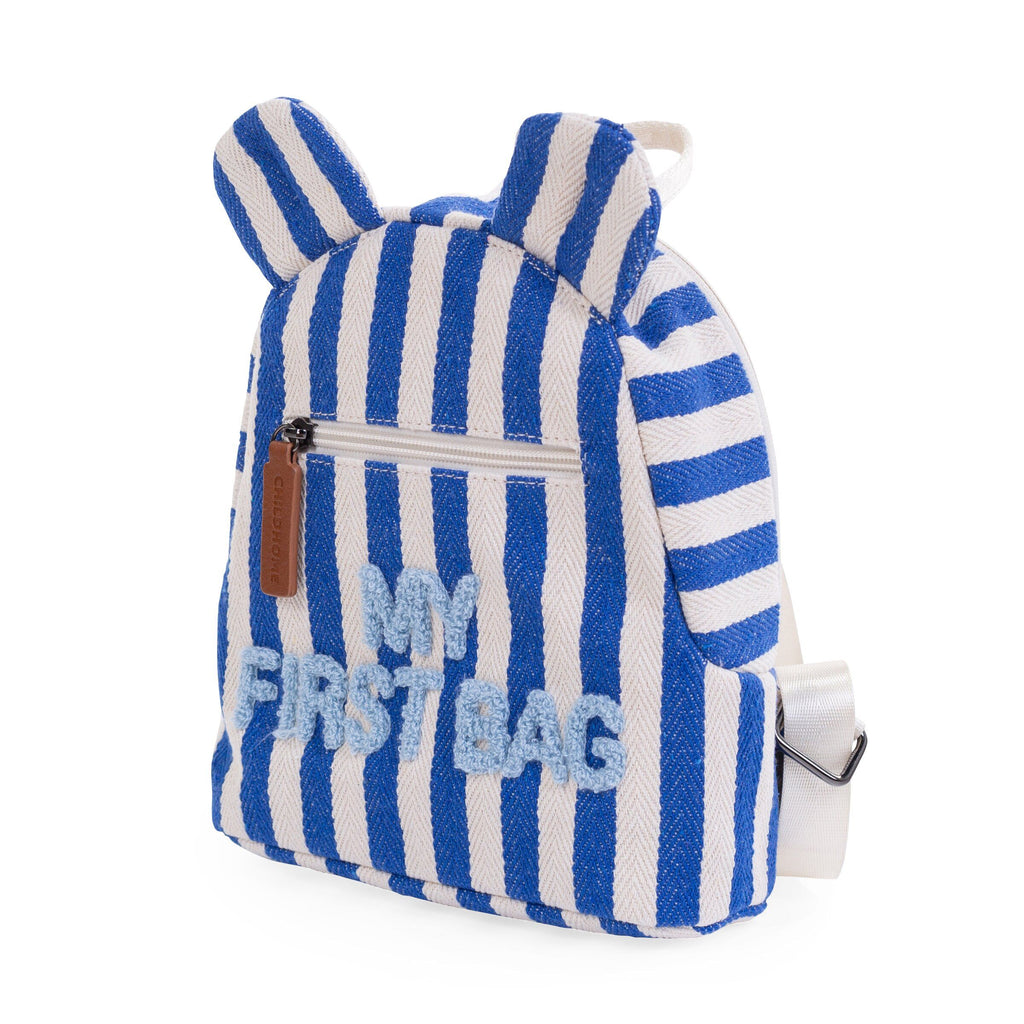 Childhome Backpack Kids My First Bag | Stripes Electric Blue /Light Blue