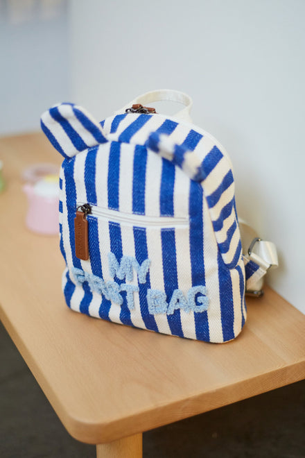 Childhome Backpack Kids My First Bag | Stripes Electric Blue /Light Blue