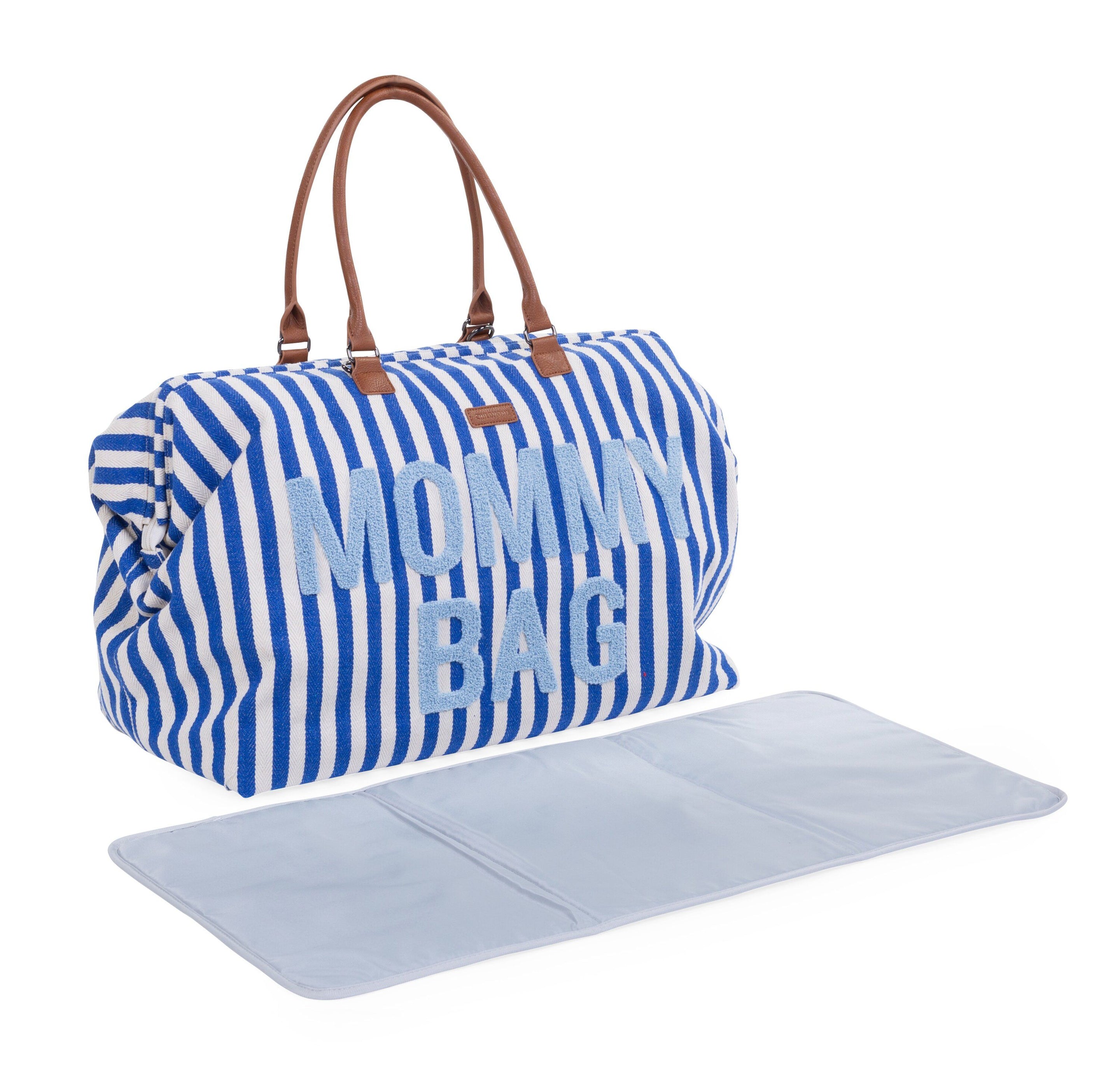 Childhome Weekend Bag Mommy Bag Nursing Bag | Stripes Electric Blue /Light Blue