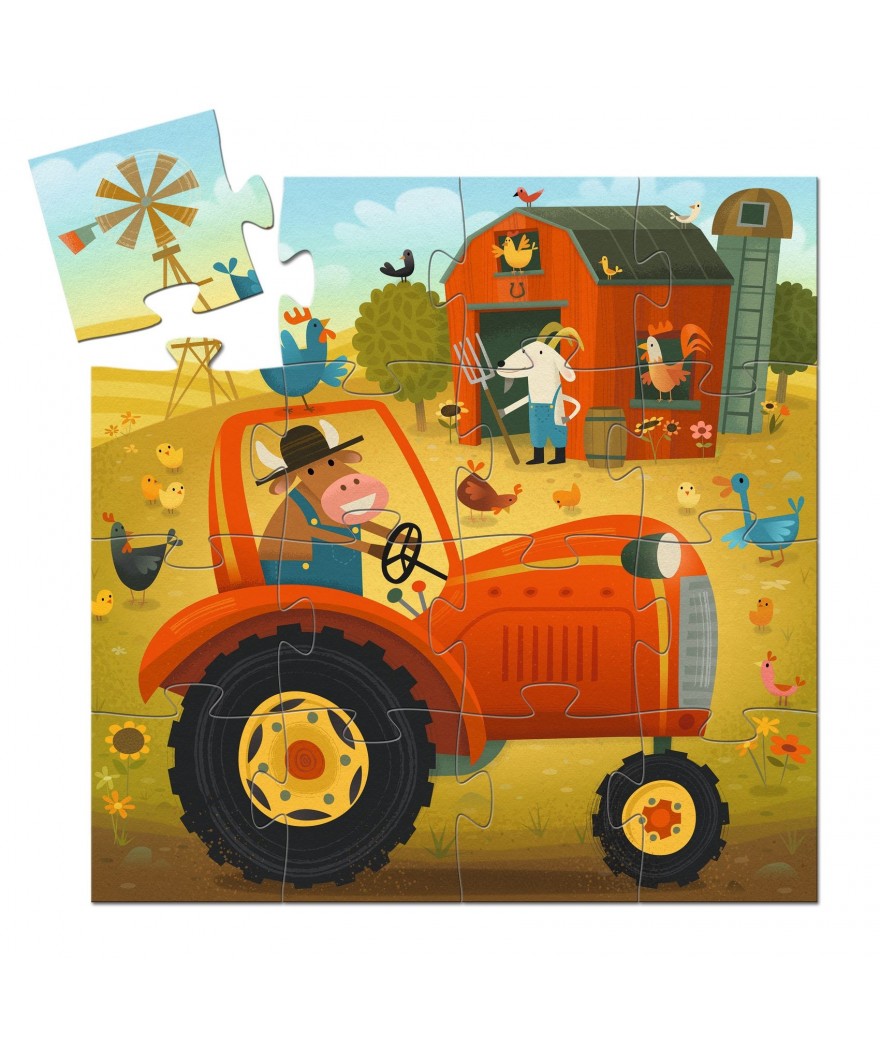 Djeco Puzzle 16 Pieces | The Tractor