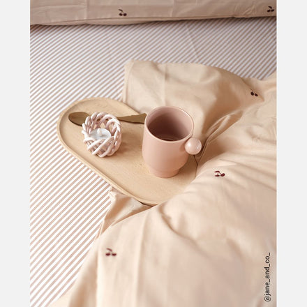 Studio Ditte Fitted Sheet 90x200cm | Stripes Toffee