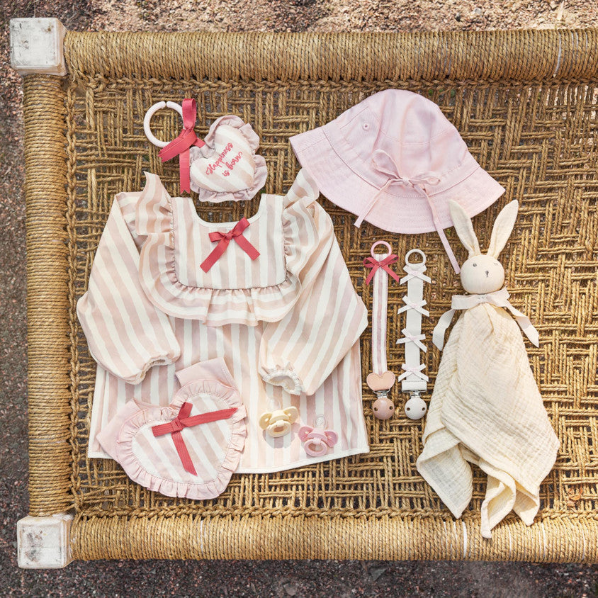 Elodie Details Bib With Long Sleeves | Candy Stripes