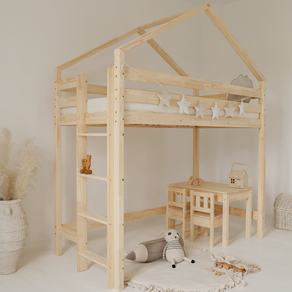 The Yellow Flamingo Single House Bed Loft Bed Mexico Natural | 90x200cm