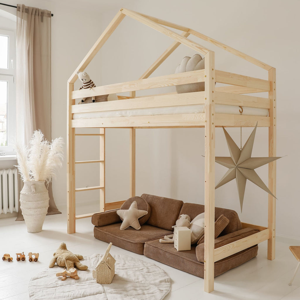 The Yellow Flamingo Single House Bed Loft Bed Mexico Natural | 90x200cm