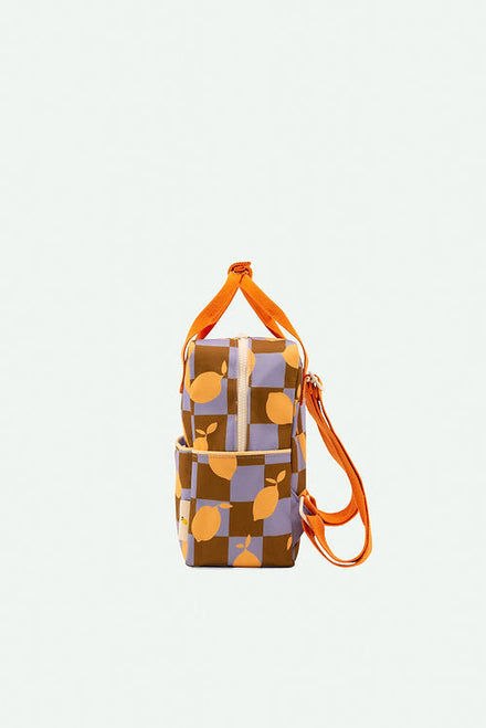 Sticky Lemon Backpack Small | Farmhouse Checkerboard Lemons