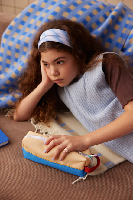 Sticky Lemon Pencil Case | Sandy Yelow + Radar Blue