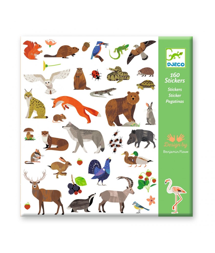 Djeco Sticker Set 160 Stickers | Fauna