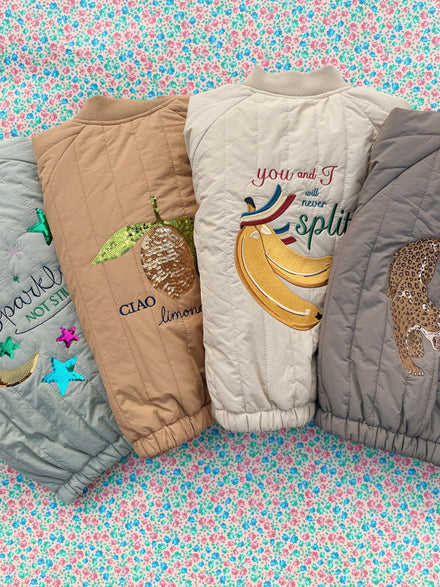 Konges Sløjd Juno Sequin Bomber Winter Jacket | Tobacco Brown