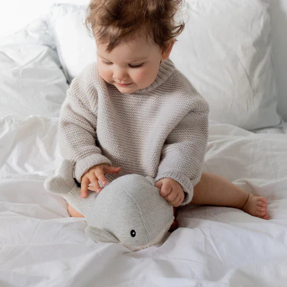 Flow Amsterdam Rechargeable Soft Toy with Heartbeat Moby Whale | Grey