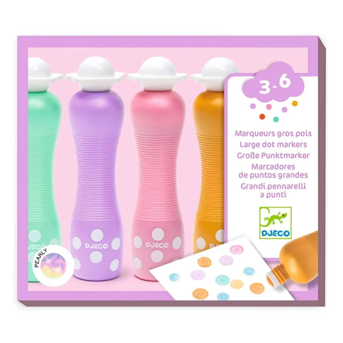 Djeco Set 4 Washable Foam Pens | Pastel