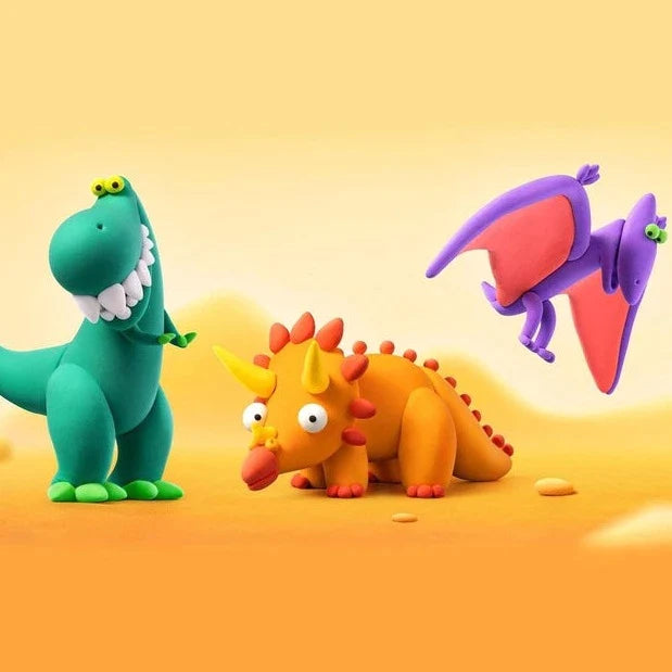 Heyclay 6 Pots Play Clay | Dinos