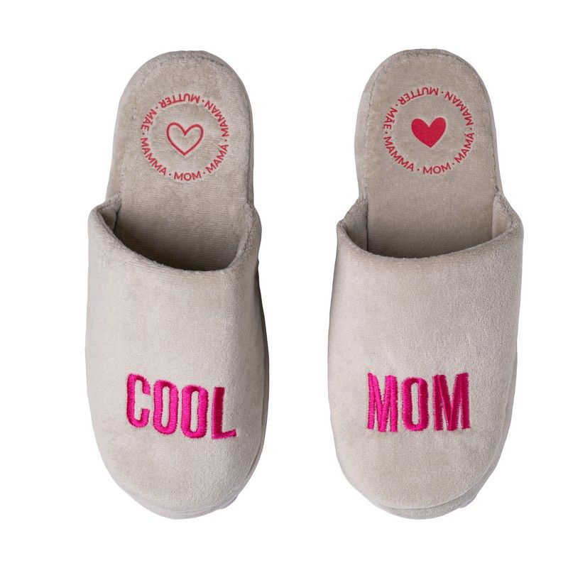 Fisura Cool Mom Slippers M | Grey and Pink