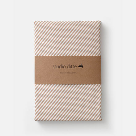 Studio Ditte Fitted Sheet 90x200cm | Stripes Toffee