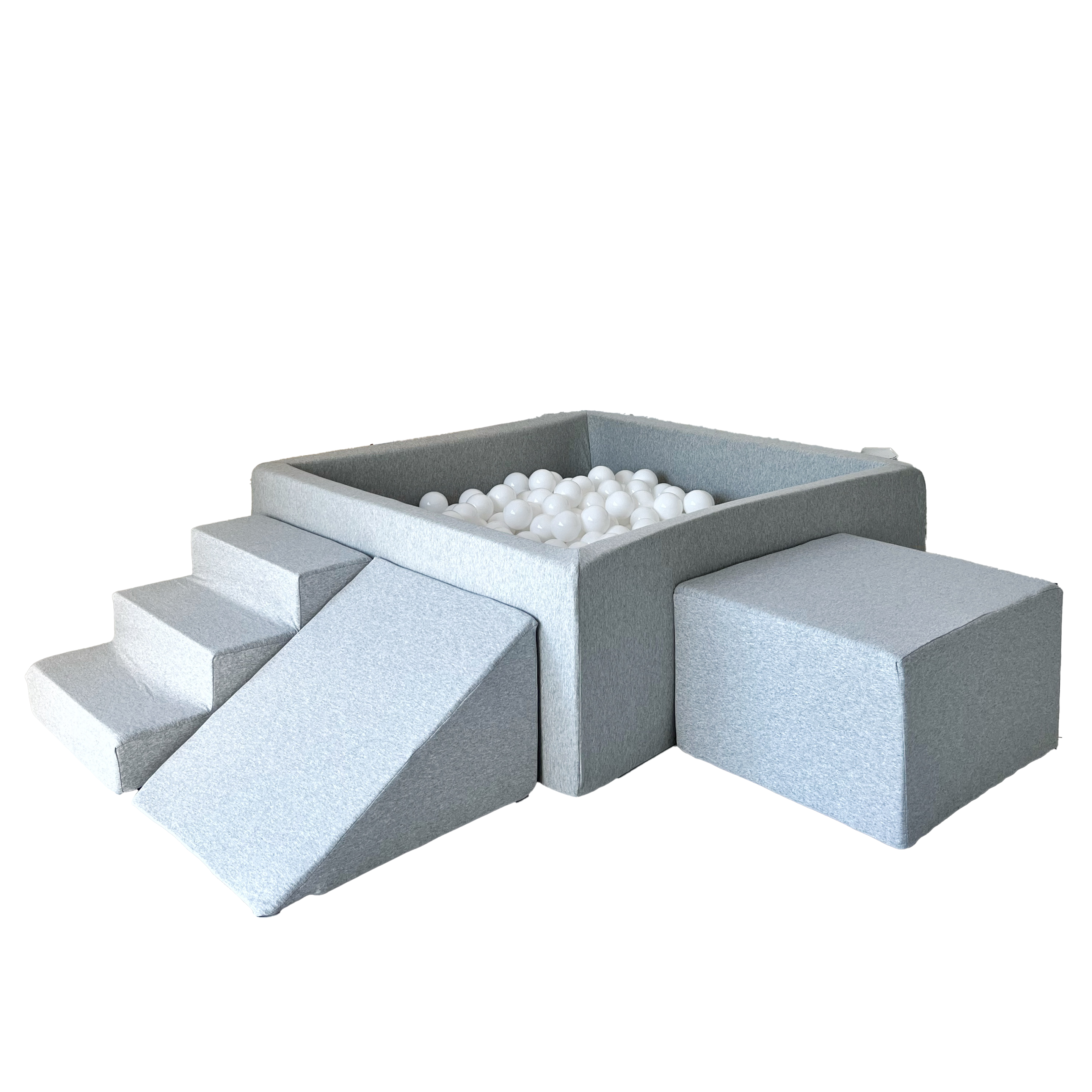 Moje Ball Pool Square & Playset Elements 3pcs Cotton | Light grey