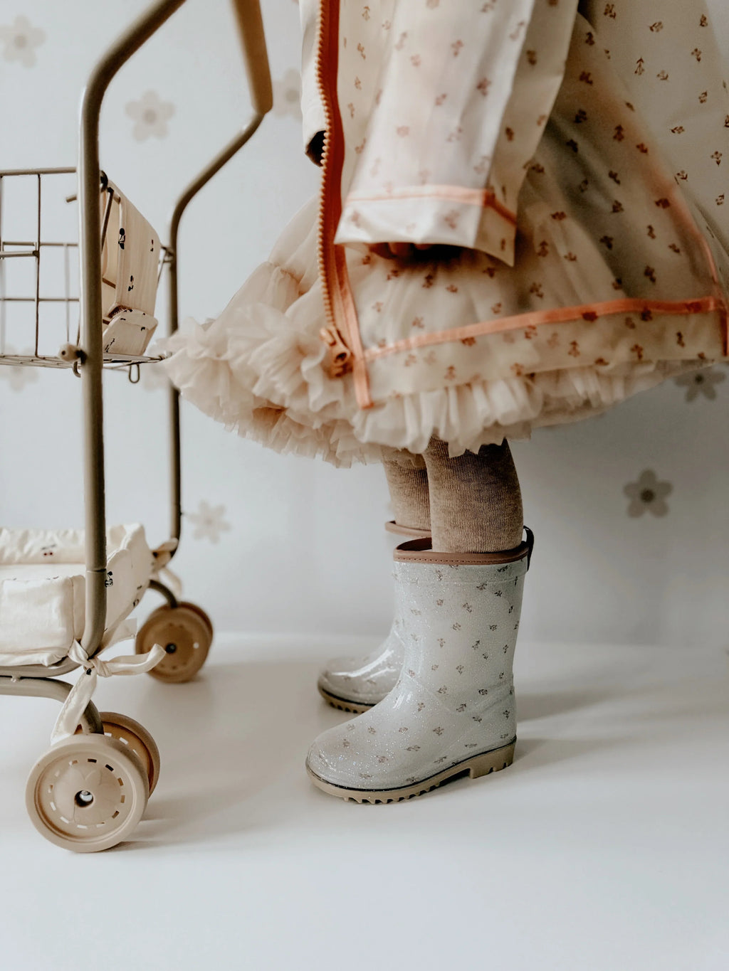 Mrs. Ertha Wellies - Rain boots | Flower Buds - Glitter