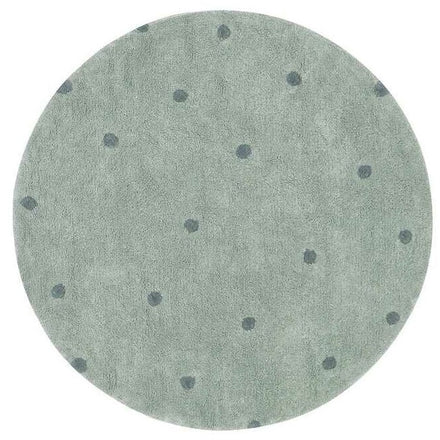 Lorena Canals Machine Washable Carpet Rug Round Ø140cm | Round Dot Blue Sage