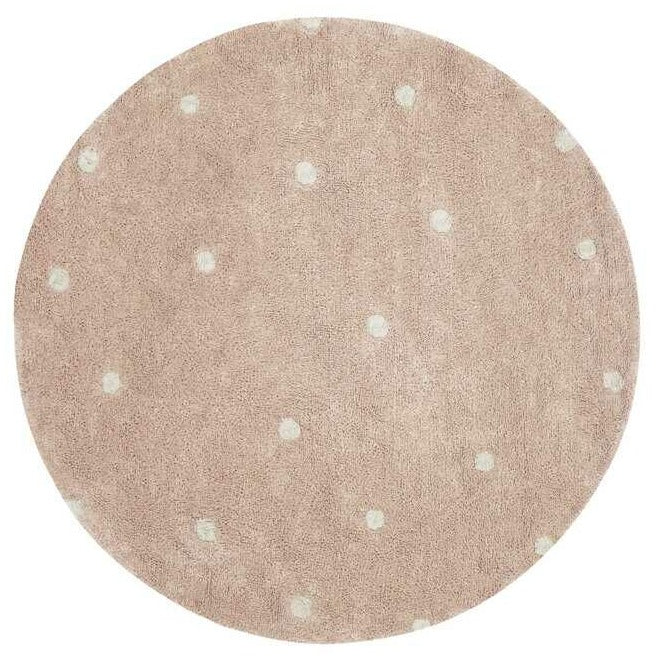 Lorena Canals Machine Washable Carpet Rug Round Ø140cm | Round Dot Rose