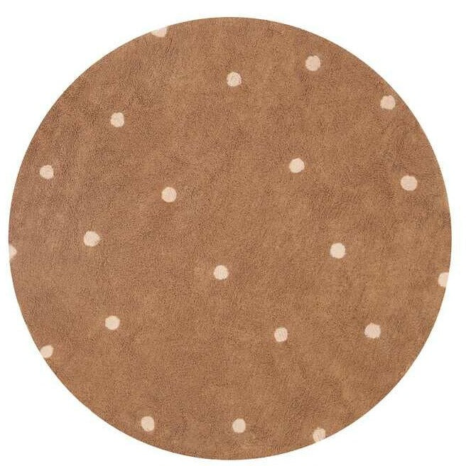 Lorena Canals Machine Washable Carpet Round Back Ø140cm | Round Dot Chestnut