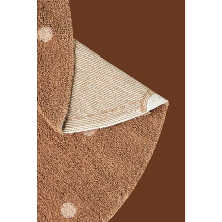 Lorena Canals Machine Washable Carpet Round Back Ø140cm | Round Dot Chestnut