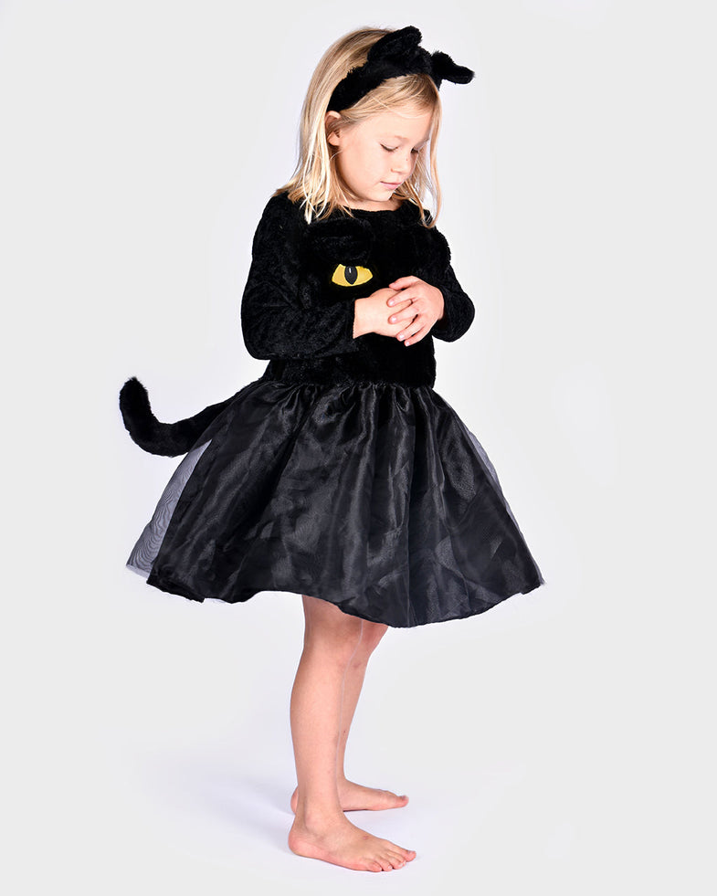 Den Goda Fen Dress 2-4Y | Cat Black