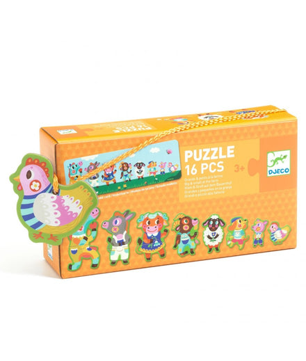 Djeco Puzzle 16 pieces | Small And Big On The Farm