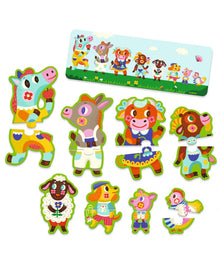 Djeco Puzzle 16 pieces | Small And Big On The Farm