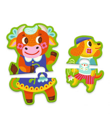 Djeco Puzzle 16 pieces | Small And Big On The Farm