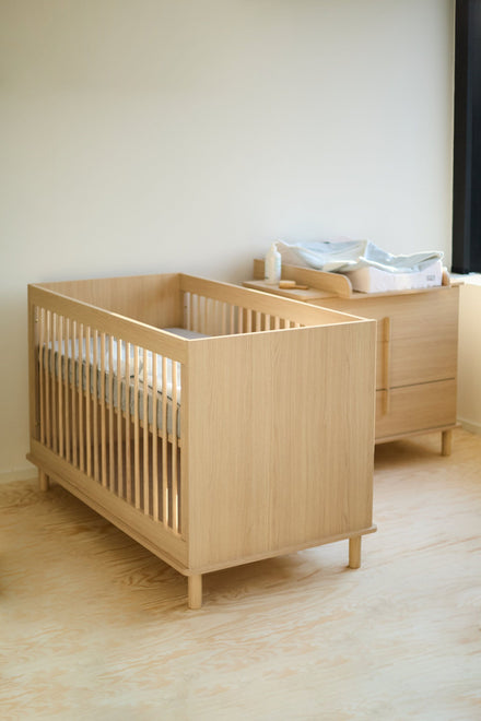 Childhome Nordica Changing Table 3 Drawers With Care Unit | Natural