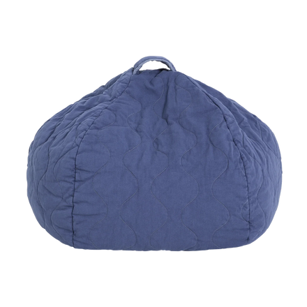 Nobodinoz Landscape Quilted Round Beanbag 65x40cm | Cobalt